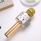 teknosepetim Çocuklar İçin Karaoke Mikrofon Bluetoothlu Mikrofon Speaker Yetişkin İçin Karaoke AUX usb sd Kart Girişli Mic (altın)