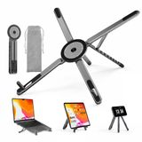 Teknosepetim Dizüstü Bilgisayar Macbook Stand Magsafe İle Uyumlu Telefon Standı Manyetik Tripot 4İn1 Portatif Kılıflı Alüminyum Portatif Bilg