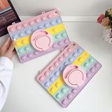Teknosepetim Galaxy İpad Lenova İle Uyumlu Popit Çocuk Tablet Kılıfı Katlanabilir Standlı ve Askılı, Sevimli Özel Gökkuşağı Desenli Silikon Kılıf Basmalı Renkli (GALAXY A9 ile Uyumlu popit)