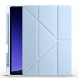 Teknosepetim Honor Pad X7 8.7' Kılıf Kalem Bölmeli Standlı Kılıf 4 Farklı Stand Yumuşak Silikon Kılıf Darbeye Dayanıklı (AÇIK MAVİ)