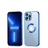 teknosepetim iPhone 15 Pro Kılıf Kamera Lens Korumalı Logo Gösteren Arkası Şeffaf Parlak Kenarlı Kapak Esnek Silikon Darbeye Karşı Korur İNCE (Deniz Mavisi)