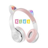 Teknosepetim Kedi Kulağı Detaylı Kablosuz Rengarenk Işıklı Buetooth Rgb Çocuk Oyuncu Kulaklık Üstün Performans, Beyaz