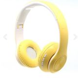 teknosepetim P68 Katlanabilir Bluetooth Kablosuz Kulak Üstü Streo Wireless Aux Girişli Mikrafonlu Extra Bass Kulaklık (sarı)