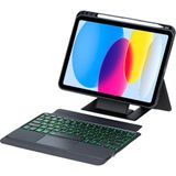 Teknosepetim Samsung A11 Plus ile Uyumlu Standlı Bluetooth Klavyeli Tablet Kılıfı Premium Kalem Bölmeli Ledli
