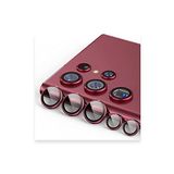 teknosepetim Samsung Galaxy S23 / S23 Plus Kamera Lens Koruyucu Çizilmeye Dayanıklı HD Temperli Metal Cam Kamera Ekran Koruyucu kırmızı