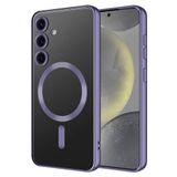 teknosepetim Samsung S24 Kılıf Kamera Lens Korumalı Kablosuz Şarj Destekli Arkası Şeffaf Parlak Kenarlı Kapak Esnek Silikon İnce Kılıf s24 lensli (Mor)