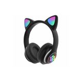 Teknosepetim Siyah Kablosuz Bluetooth 5.0 Led Işıklı Kedili Kulaklık