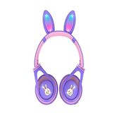 teknosepetim Tananşan Kulaklık renkli led ışıklı Mikrofonlu Bluetooth Kulaklık Çocuk Yetişkin Uygun STEREO BASS mp3 aux sd girişli bugs bunny gibi mor, Teknosepetim, Large