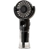 Teknosepetim Taşınabilir Şarjlı Buhar Püskürten El Fanı Küçük Vantilatör Sessiz Su Sisi Spreyli El Tipi mini Fan (SİYAH)