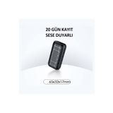 teknospy 20 Gün Şarj Süresi 32 Gb Ses Kayıt Cihazı Sese Duyarı Gürültü Filtreleme Kulaklıkla Kayıt Dinleme