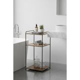 Teknotel 3 Katlı Ahşap Raflı Banyo Dolabı Banyo Düzenleyici Mutfak Düzenleyici Organizer Mat Siyah MG101