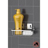 Teknotel Delme Vida Matkap Yok! Easyfıx Yapışkanlı Tek Katlı Banyo Rafı Şampuanlık Krom EF241