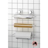 Teknotel Delme Vida Matkap Yok! Vakumlu, Yapışkanlı Folyo STreç Kağıt Havluluk Rafı Krom DM032