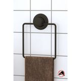 Teknotel Delme Vida Matkap Yok! Vakumlu, Yapışkanlı Kare Havluluk Mat Siyah DM234