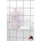 Teknotel Delme Vida Matkap Yok! Vakumlu,Yapışkanlı Tek Katlı Banyo Rafı Şampuanlık Beyaz DM254