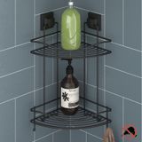Teknotel Easyfıx Askılı Iki Katlı Banyo Köşe Rafı Mat Siyah Ef253 Çok Renkli