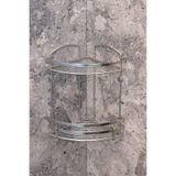 Teknotel İki Katlı Kancalı Banyo Köşe Rafı Paslanmaz Inox BK082H, 11.BK.082.06