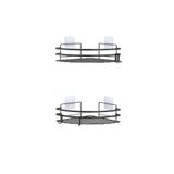 Teknotel ST-207 Yapışkanlı Kancalı 2 Siyah Köşelik Banyo
