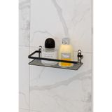 Teknotel Tek Katlı Banyo Rafı Şampuanlık Mat Siyah ES081