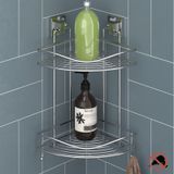 Teknotel Yapışkanlı Iki Katlı Banyo Duş Köşe Rafı Krom Ef253