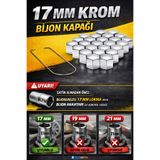 Teknotik 17 Mm Krom Renk Bijon Kapağı 20 Adet