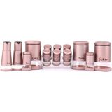 TeknoTrust 13 Parça Rose Gold Cam Baharat Takımı Seti, 1,1 L, Beyaz, Şık ve kullanışlı - 1 lt