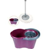 Teknotrust 19 Litre Döner Başlıklı Temizlik Seti, Kırmızı/Mor/Mavi/Bordo, Spin Mop İle Kolay Temizlik