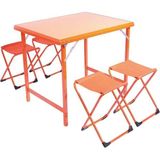 Teknotrust 4 Kişilik Katlanabilir Kamp Tabure ve Masa Seti, Ahşap, 80X60X70CM - 80x60x70 Cm - Ahşap Rengi