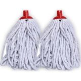 TeknoTrust Akalın Mikrofiber Örgü Püsküllü Mop Vilada Ucu 250 Gr 2'li Yedek Set - Beyaz