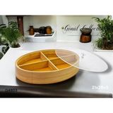 Teknotrust Bambu Oval Organizer Kutu, Takı ve Aksesuar Saklama, Akrilik Kapaklı, Şık ve Kullanışlı - 03 Paris