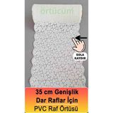 TeknoTrust Dar PVC dantel dolap içi raf örtüsü, mutfak ve sehpa için çok amaçlı beyaz tasarım - 10 x 10 cm