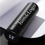 TeknoTrust Dijital Dereceli 500 ml Çelik Termos, Siyah, Kişiye Özel, Şık ve Kullanışlı Tasarım - 0,01 lt - 0400