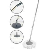 Teknotrust Döner Başlıklı Mikrofiber Mop, Uzatılabilir, Fırça Saplı Temizlik Seti