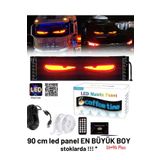 teknotrust Esnek Katlanabilir Panel Led Cama Yapışır Uygulama İle Kontrol Dijital Tabela Kayar 90cm 16X64 LED