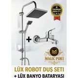 Teknotrust Gri Otomatik Yağmurlama Tepe Duş Başlığı ve Banyo Bataryası Seti - Seçenek 1