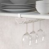 Teknotrust IKEA Palycke IKEA 29 cm çelik Rafa Takılabilen Kadeh Tutucu Raf Askısı Çelik Beyaz Şarap Kadehi Askısı - 0 - 4 x 16 x 42 cm