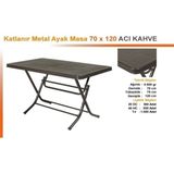 Teknotrust Katlanabilir Plastik Masa ve 4 Kollu Sandalye Takımı, Pratik ve Şık Set - Seçenek 1 - Bej