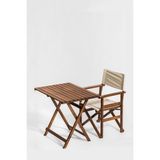 Teknotrust Katlanır Ahşap Masa ve Sandalye Takımı, Ceviz Renk, 60X80 cm - Seçenek 1 - Antik Kahverengi
