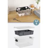 Teknotrust Kilitli Bölmeli Saklama Kutusu, Çok Amaçlı Organizer, 3,2 Litre - Ahşap - Seçenek 1