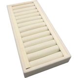 Teknotrust Krem Renk Süet Kumaş Kelepçe-Bileklik Sergileme Standı, 25CM x 11, 5cm - Beyaz