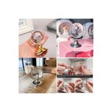teknotrust Kristal Büyük Boy Cam Dünya Küresi - Gümüş ve Altın Renkli Ayaklı - Dekoratif Obje SB05-DNM101296