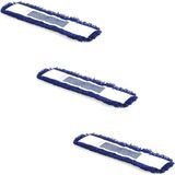Teknotrust Mavi 80 cm Statik Mop 3'lü Set, Nemli Palet ve Toz Toplama Asma Mop