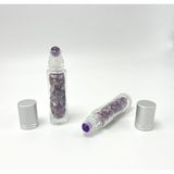 Teknotrust Renkli Doğal Taş Esans Şişesi ve Roller Masaj Aleti 10ML - Açık Mor