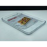 Teknotrust Şeffaf Borcam Tepsi 1025 Cc, 33,4X24,4X2 Cm, Dayanıklı ve Şık Tasarım - Seçenek 1 - Ahşap Bej - Siyah