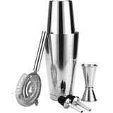 Teknotrust Shaker Kokteyl Seti, 5 Parça, Profesyonel Bar ve Ev Kullanımı Için - Açık Gri