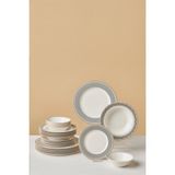 TeknoTrust Şık 24 Parça Beyaz Seramik Yemek Takımı, 6 Kişilik, Bone China Malzeme - Seçenek 1