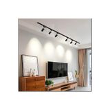 teknotrust Siyah kasa, beyaz ışık, 6 adet, 360° dönen LED ray spot ve 2 metre raylı armatür