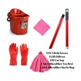Teknotrust Temizlik Seti: Eldiven, Sıkma Kova, Mikrofiber Mop Ve Bez, Pratik Ve Temizliğe Uygun