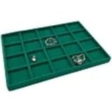 Teknotrust Yeşil Süet Takı Düzeni, 20 Bölmeli, 34x24 cm, Çekmece İçin Organizatör