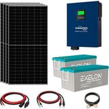 Teknovasyon Arge 4X600W Topcon Güneş Paneli 4.2kva Inverter 2X12V 200AH Jel Akü Hazır Solar Enerji Paketi - Renkli
